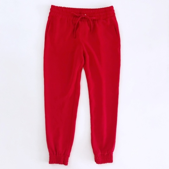 red jogger pants womens